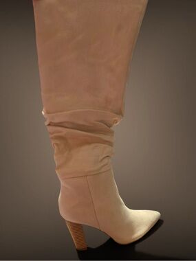 Women's Slouchy Knee-High Boot in Beige